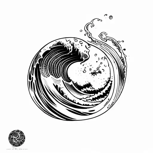 Ocean Wave Barrel Fine Line