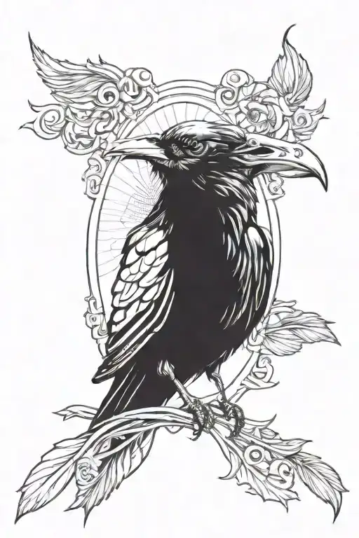 Raven Head Holding Eyeball Inside