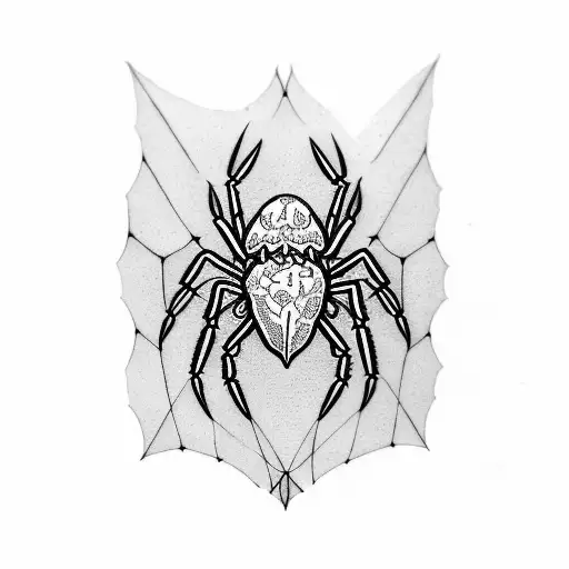 Blood Dripping From A Spider's Fangs Forming A Motivational Symbol