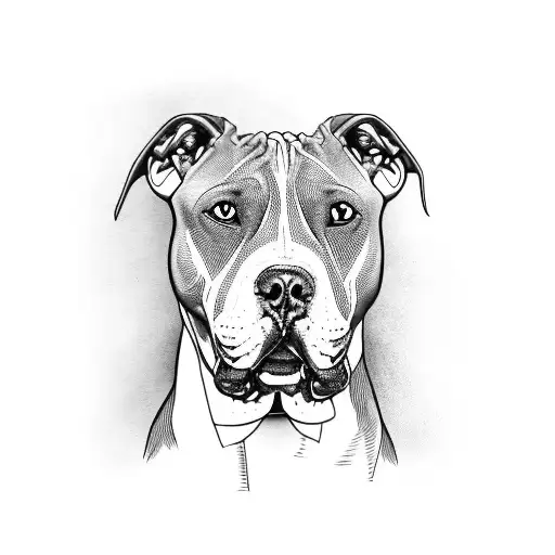 A Realistic Portrait Of Your Pitbull With A Dark Twist