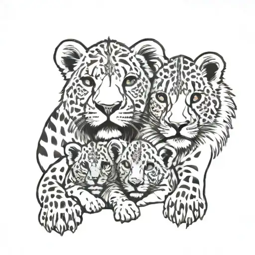 Mother Lion Baby Cub