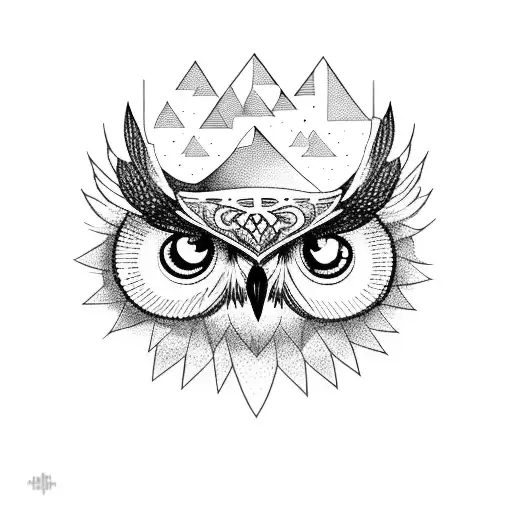 A Majestic Owl Perched On Top Of A Mountain Peak