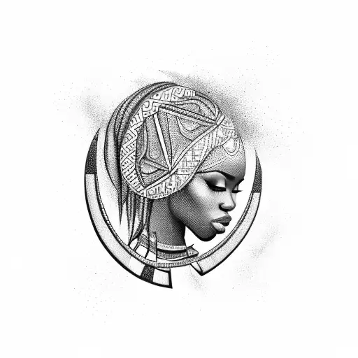 Mystical African Woman Head