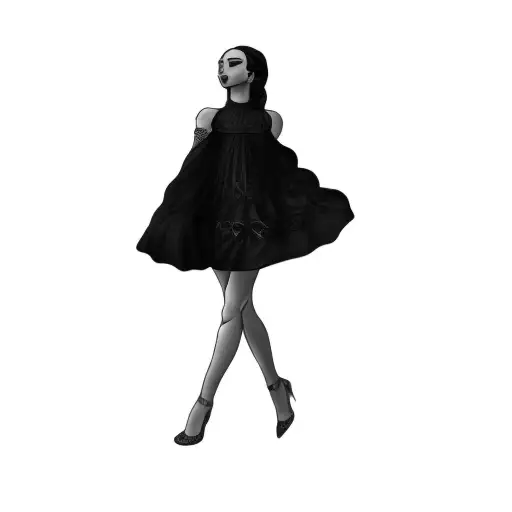 A Woman In A Black Dress
