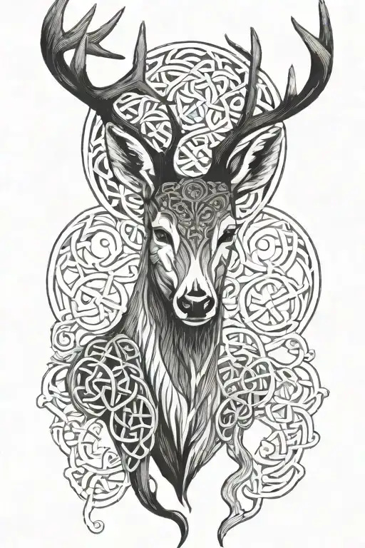 Deer Head With Celtic Knot Design Incorporating