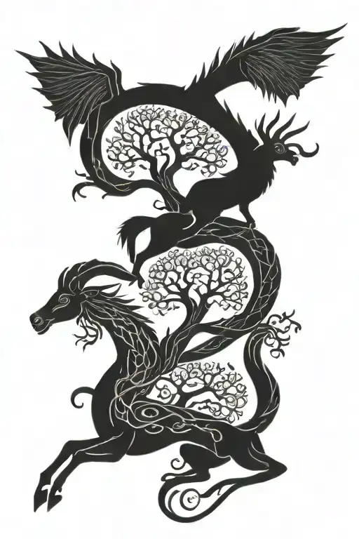 Goat Horse Mouse Dragon Mix Tree Of Life