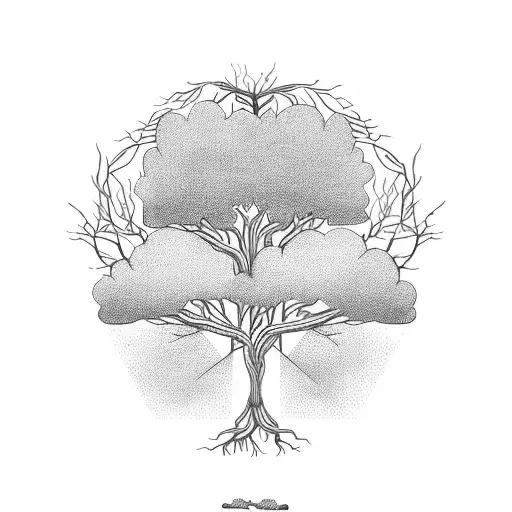 An Intricate Family Tree With Branches Reaching Towards The Sky