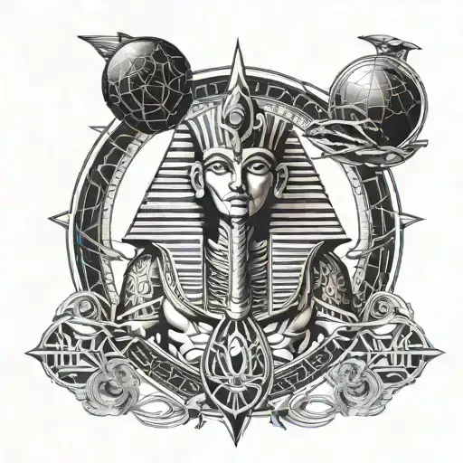 Egyptian God Ra And Intersteller Space Themed