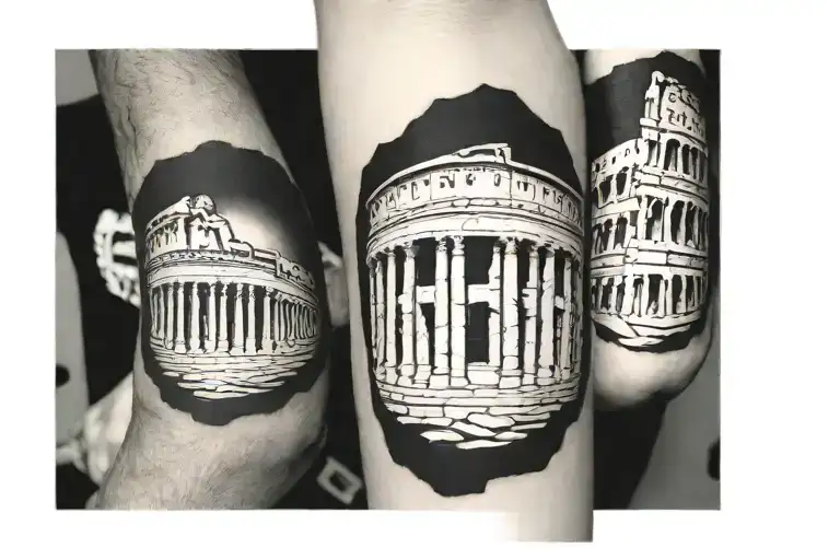 Roman Coloseum And Gods