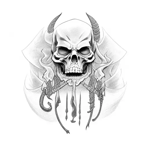 Grim Reaper Side View With Robe And Sife