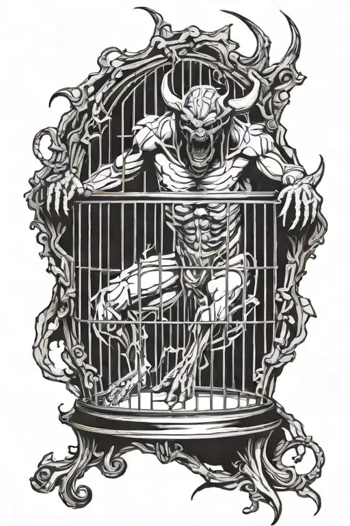A Demon Inside A Cage Trying To Escape