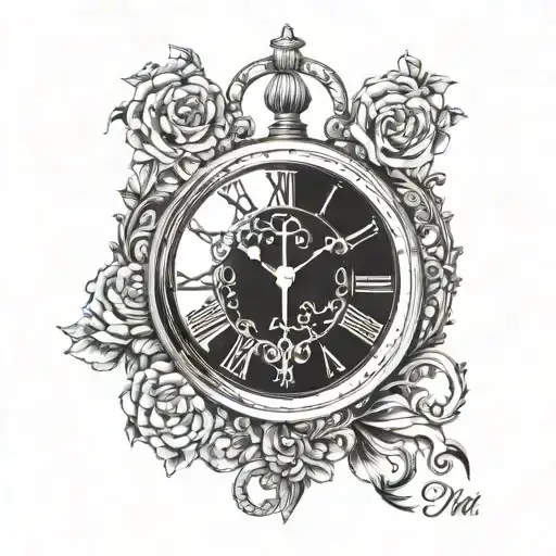 Name Vriti With Zodiac Virgo Sign And Vintage Pocket Watch