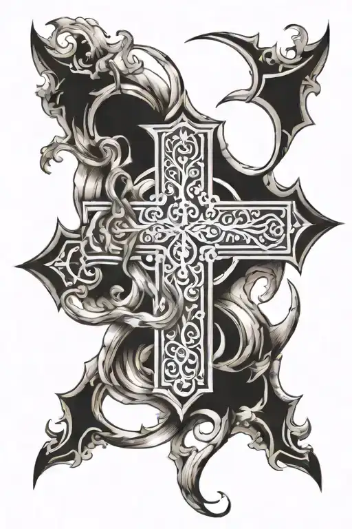 Christian Tatoo Showing Creating And Cross