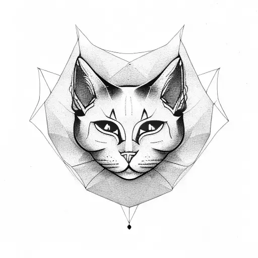 Negative Space Cat Head