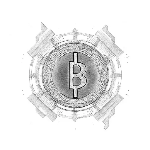 A Black Cross Surrounded By Blockchain Digital Code