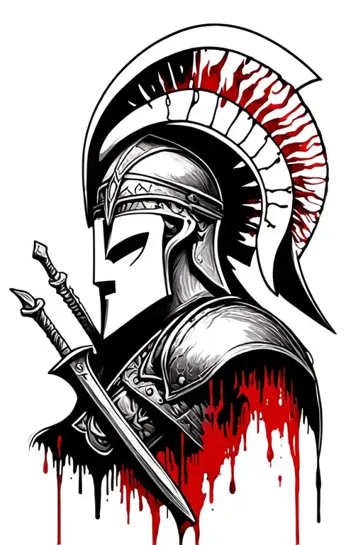 Spartan With Blood Dripping