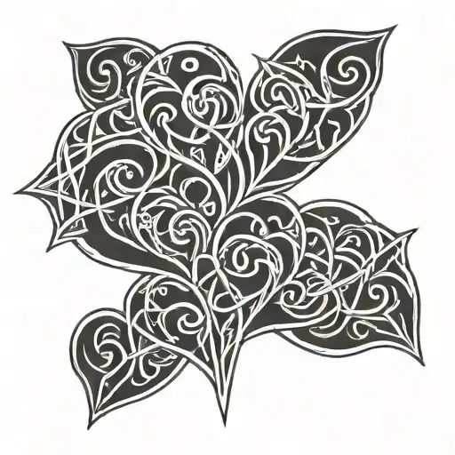 Two Interlinked Hearts Connected Line