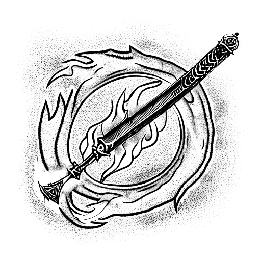 Darksouls Coiled Sword With Fire Coiling Around It