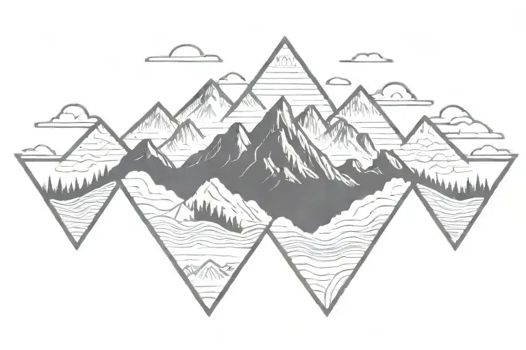 Mountains In Fine Line