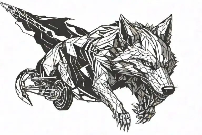 A Futuristic Cybernetic Wolf Driving A Sleek Sports Car On A Winding Mountain Road