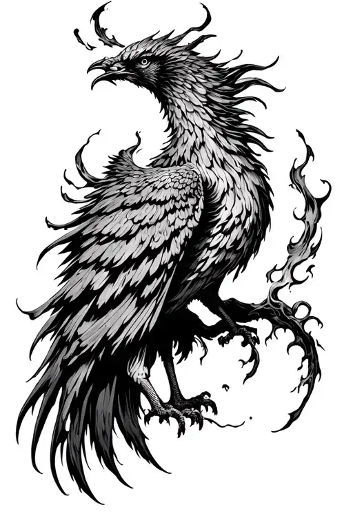 Phoenix Rising From Ashes Symbolizing Rebirth Cradle Grave