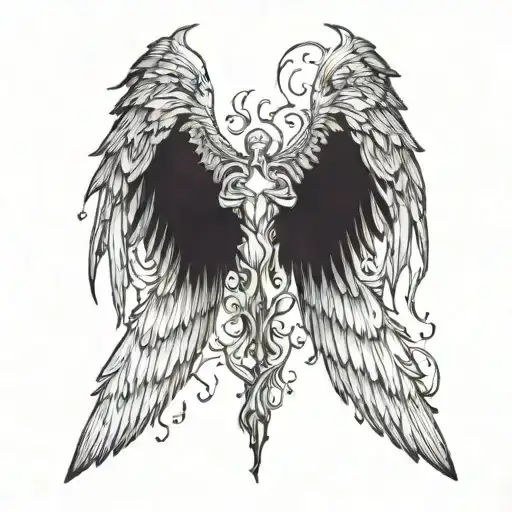 Angel Wings Spread Wide Dark Forest