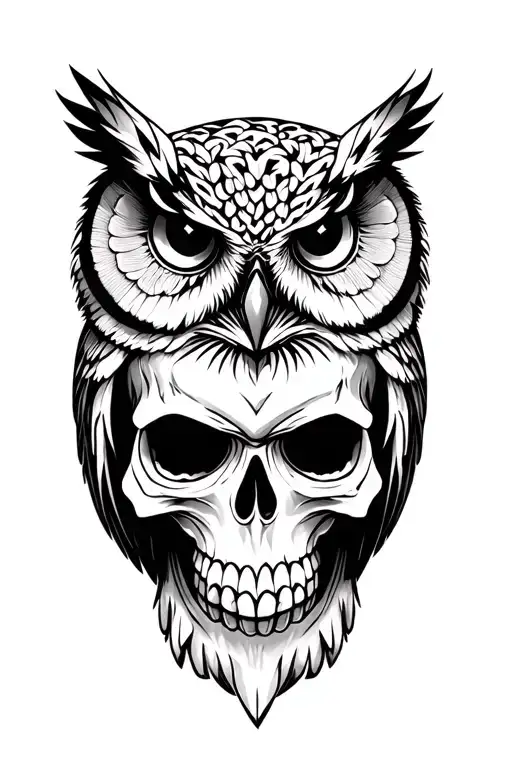 Owl With Skull
