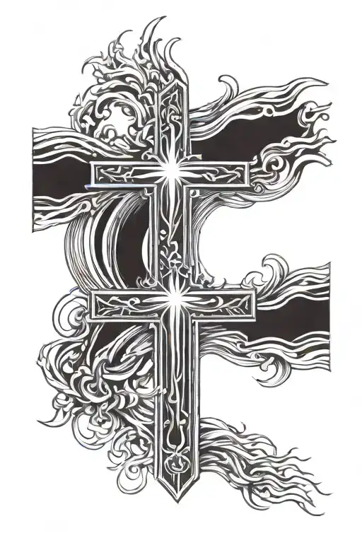 Cross With Sun Rays Breaking