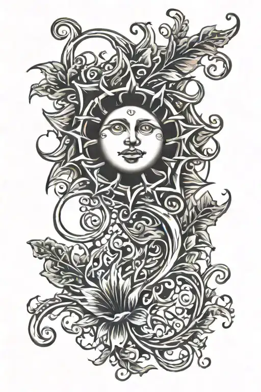 Sun With Vines