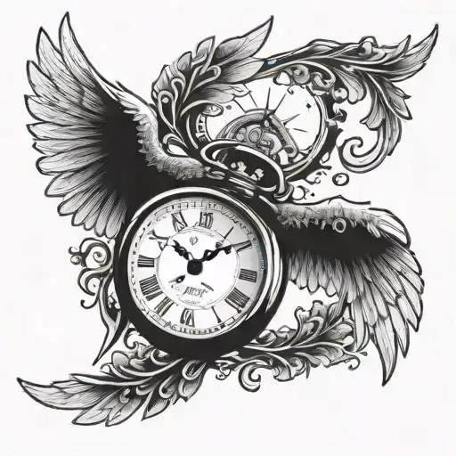 Clock With Wings Spread Wide