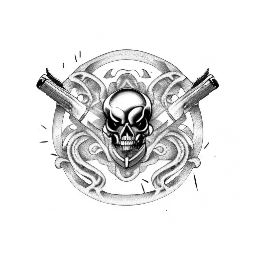 Cowboy Skulls Snakes Guns