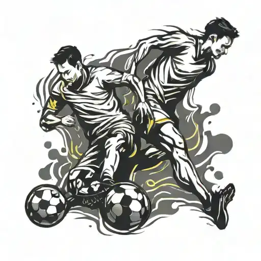 A Stickman Tackles Another Stickman In Soccer