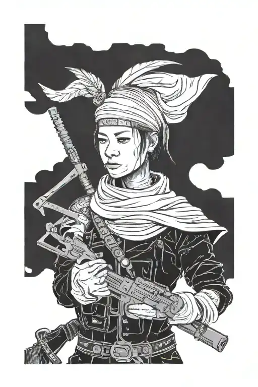 Nomad Costume From The Game Rust Game Thompson Submachine Gun