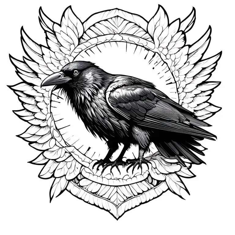 Big Crow With Open Wings