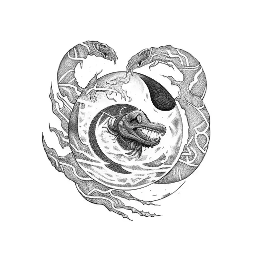 Serpant Wrapped Around The Moon