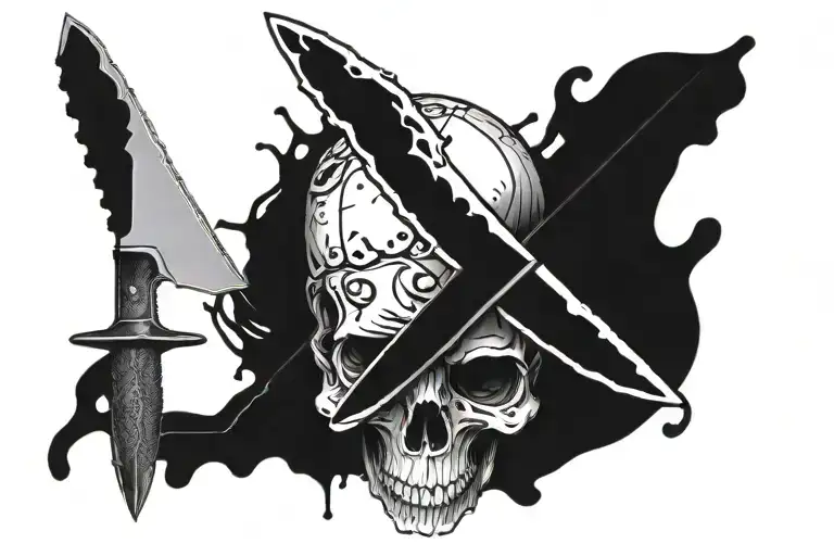 Skull Knife Blood Severed From Body