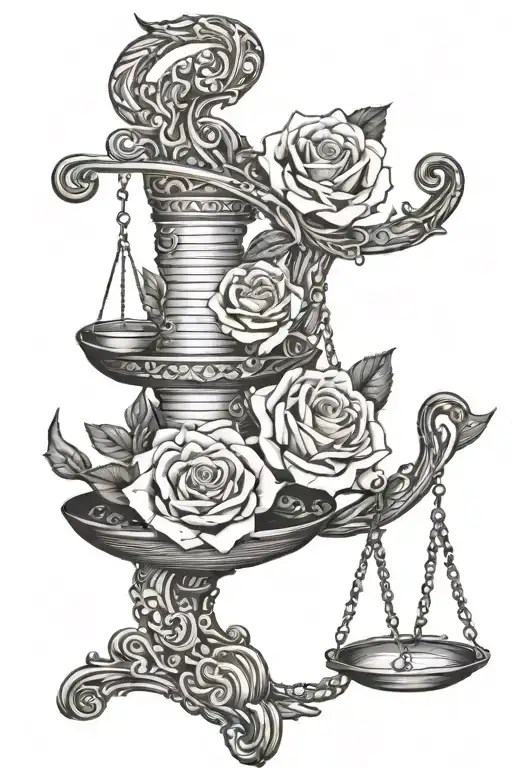 Libra Snake Scales With Roses