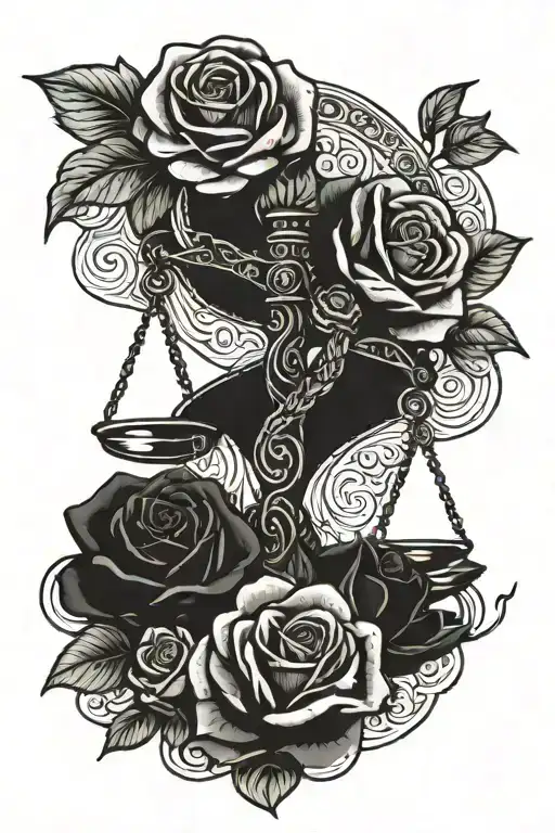 Libra Snake Scales With Roses