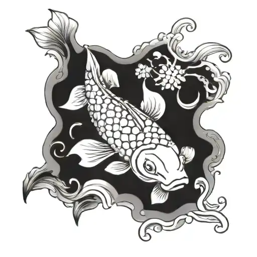 Koi Fish And Dragon