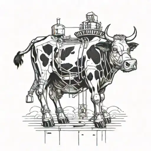 Robotic Cow Being Abducted