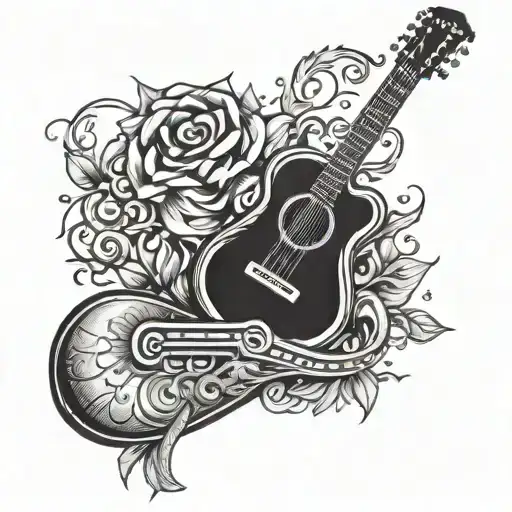 Acoustic Guitar And Beer Bottle