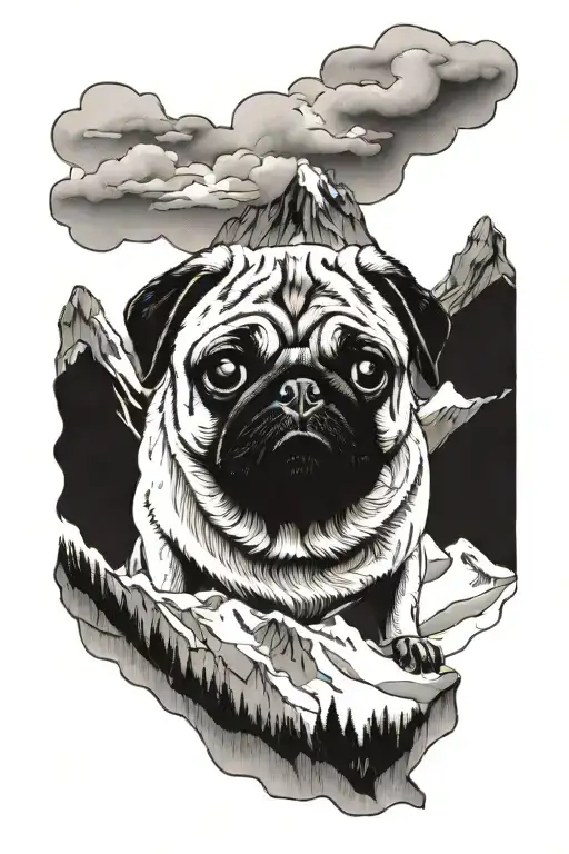 Mountain Pug With Snow