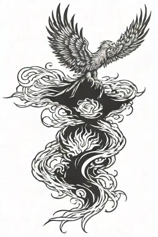 Destroyed Road Leading To A Phoenix Rising From The Ashes