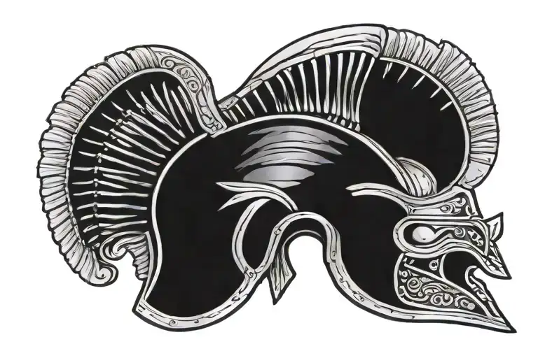 Ancient Spartan Helmet With Coloseum