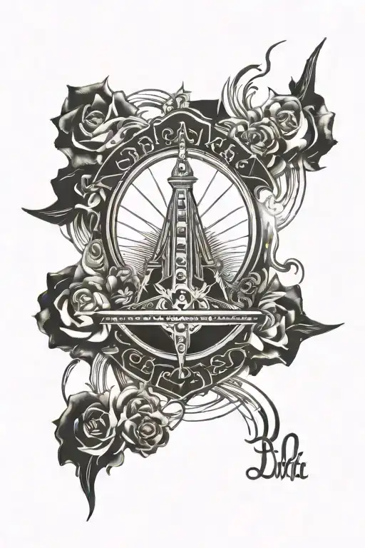 The Word Burghardt Surrounded By Sun Beams Shining