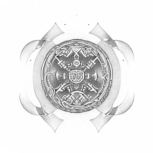 Vegvisir With Nordic Dragon