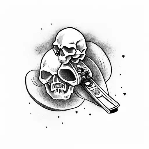 Skull Riding A Skateboard