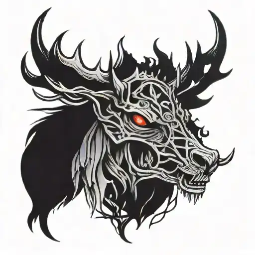 A Dark And Mysterious Tattoo Design Symbolizing The Client's Passion For Hunting Undead Beings