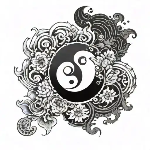 Yin Yang Symbol Band Tattoo Design Inspired