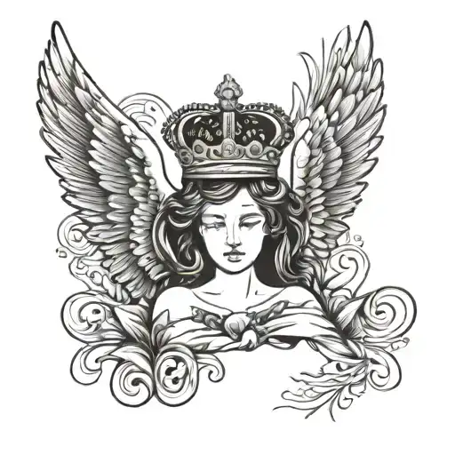 Angel Wings With Crown